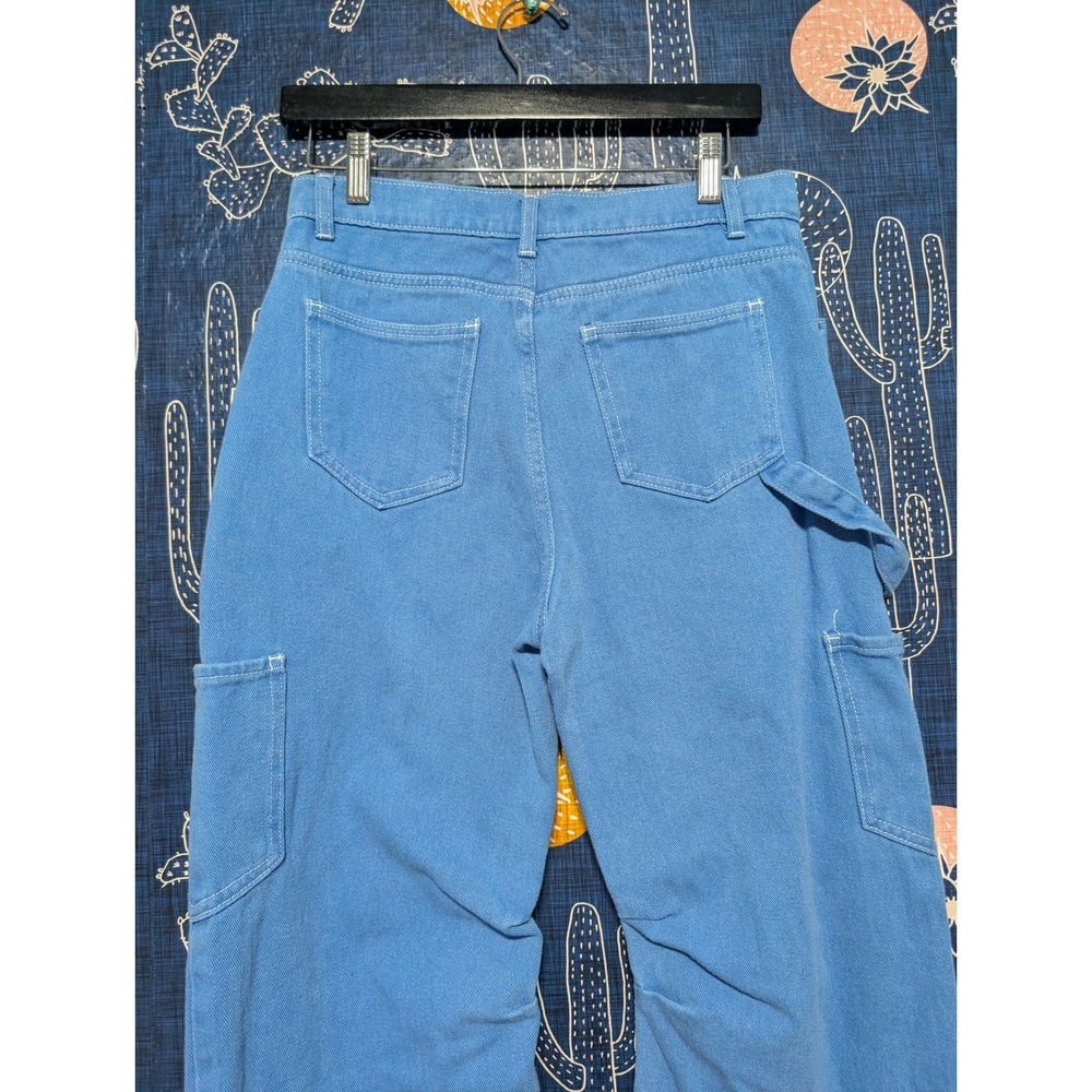Lioness Cotton Denim High Rise Wide Leg Miami Vice Pants Blue Women's Size S - Picture 9 of 15